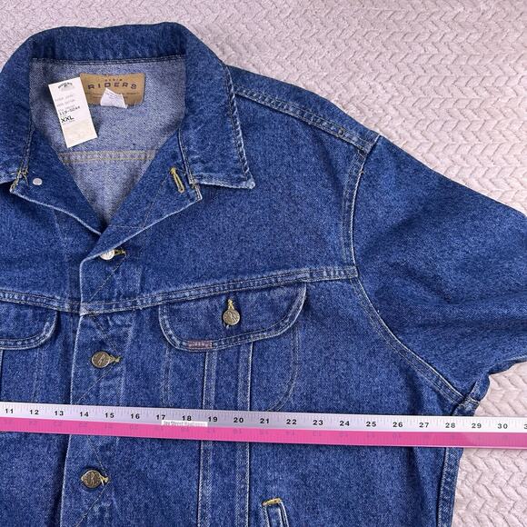 VTG Deadstock Men's Denim Riders Jean Jacket Stone Wash Size XXL Made in USA - Picture 4 of 16